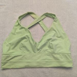 BuffBunny Green Cross-Back Sports Bra
